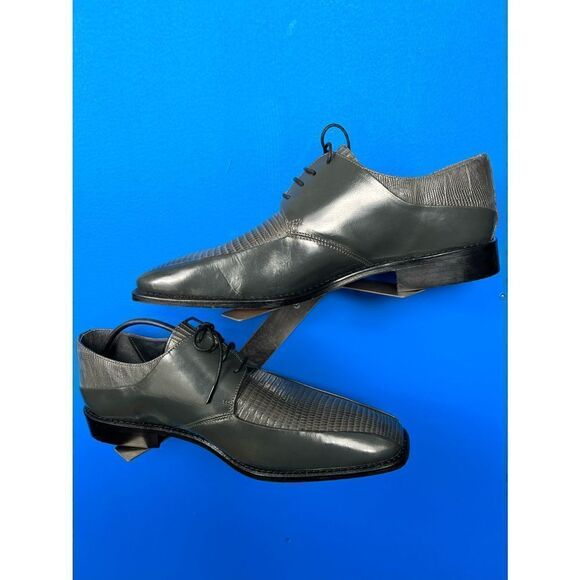 Stacy Adams Garcea Blue Leather Croc Lizard Print Oxford Cap Toe Shoe 10 M main image 5